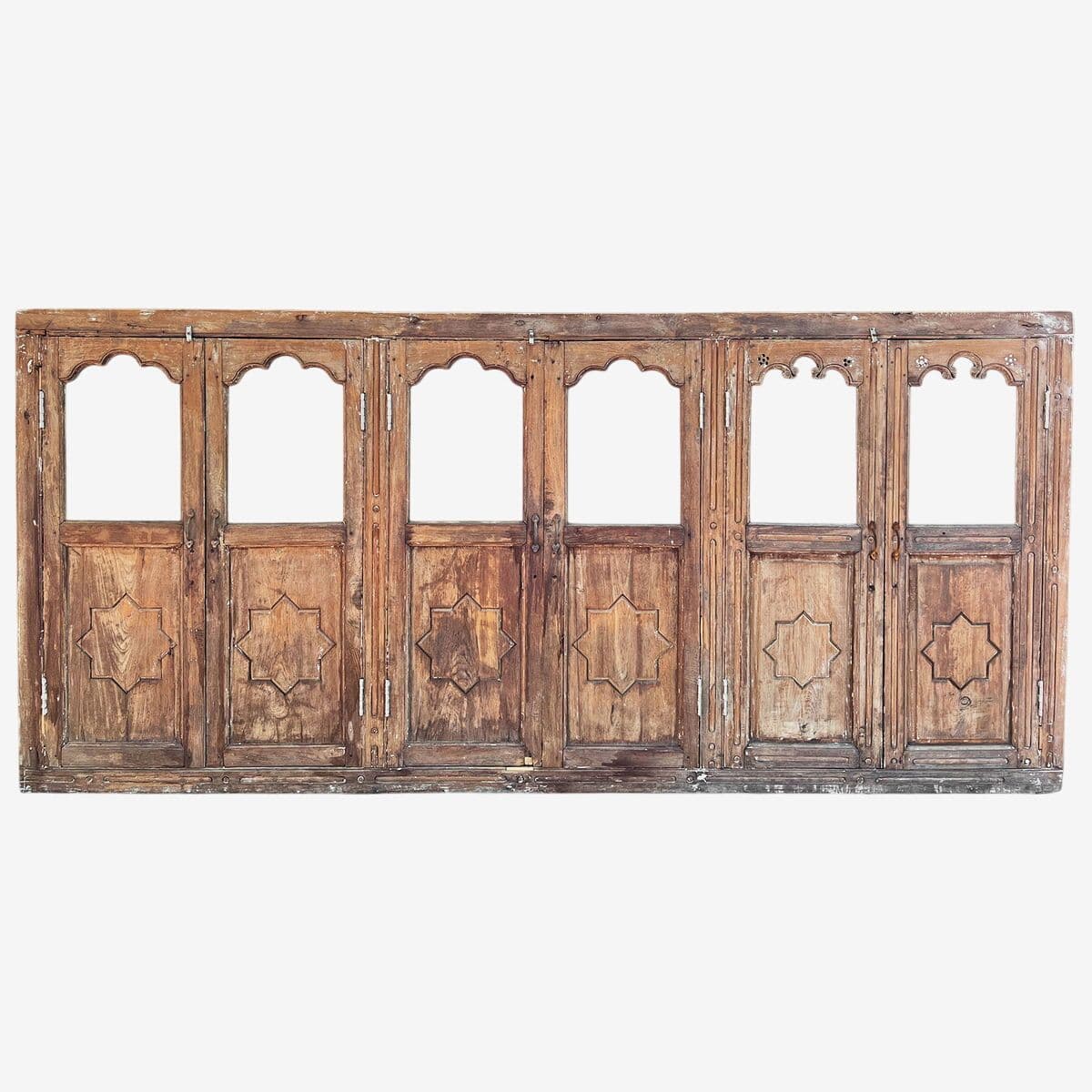 Antique Agra Wood Mirror Panels - Image 1
