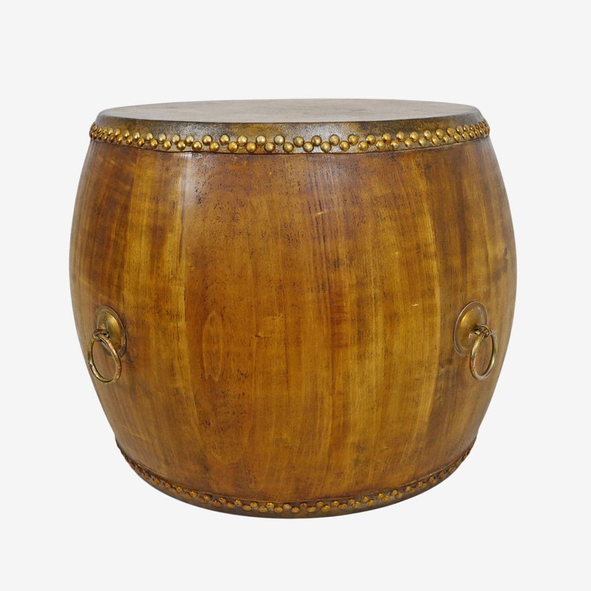 Natural Wood Drum Coffee Table - Image 1