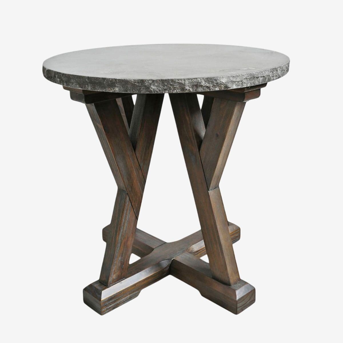 Round Stone Top Farm Side Table - Image 1