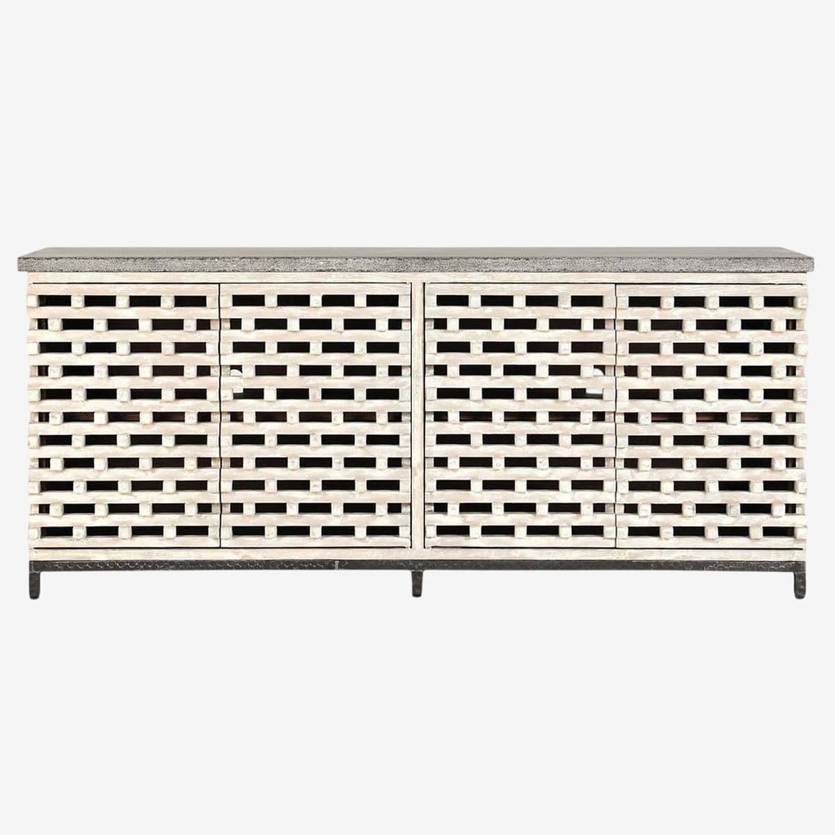 Brick Pattern Lattice Credenza - Image 1