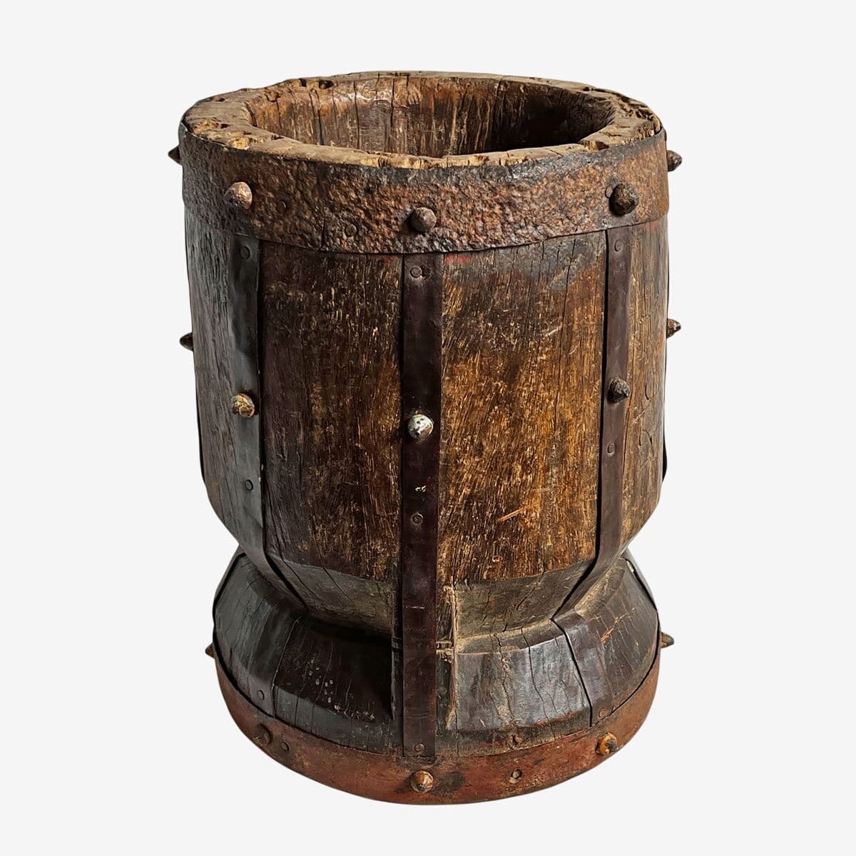 Old India Wood Pestle Pot - Image 1