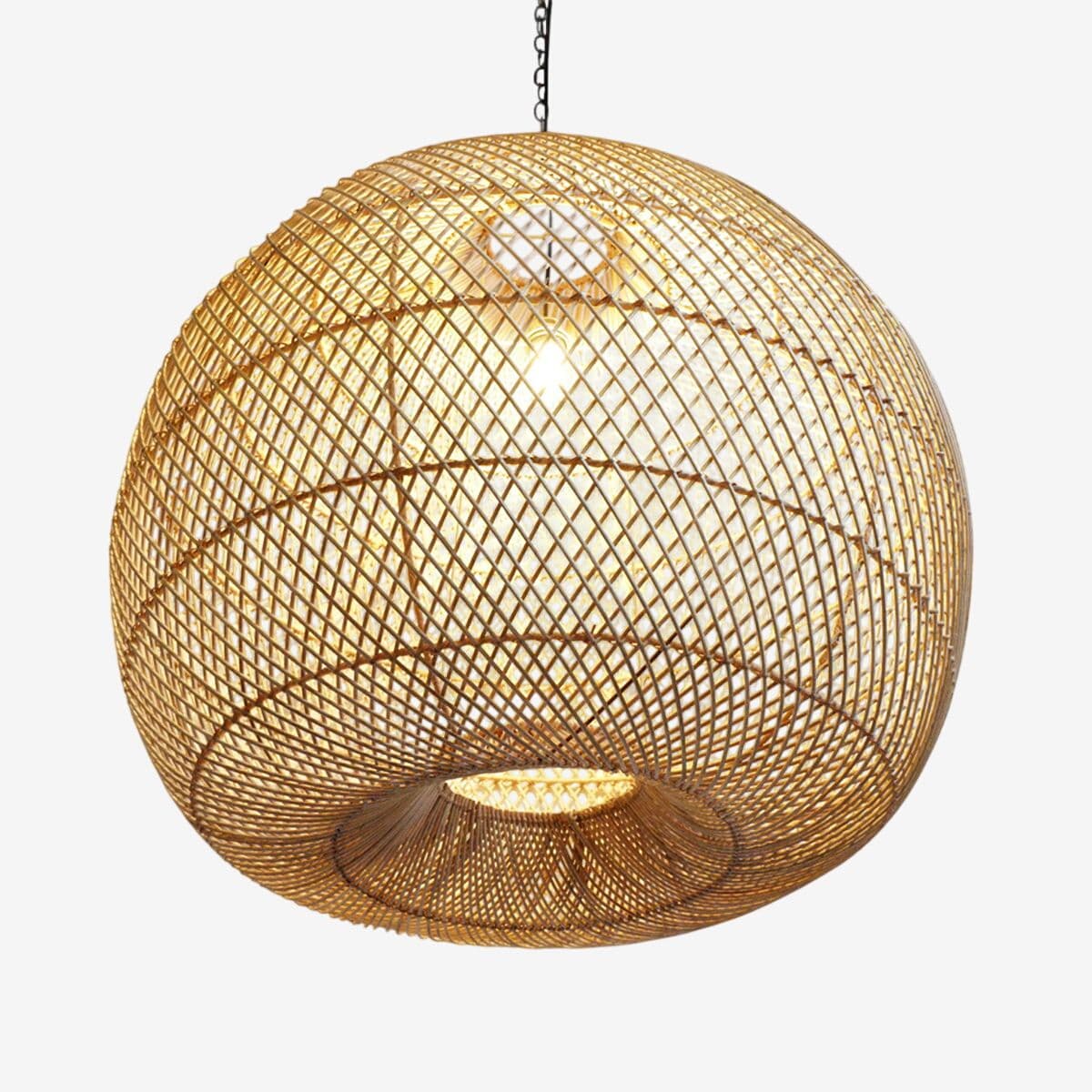 Rattan Donut Globe Lantern Large - Image 1