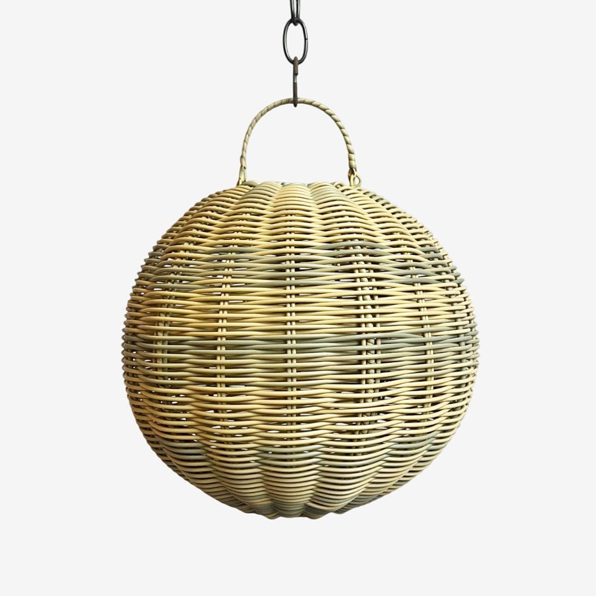 Outdoor Faux Rattan Globe Lantern 12 - Image 1