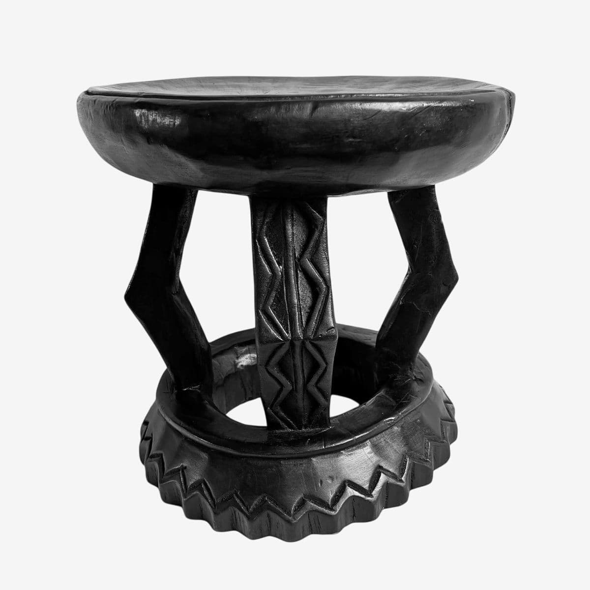 Black Oka Yoruba Stool - Image 1
