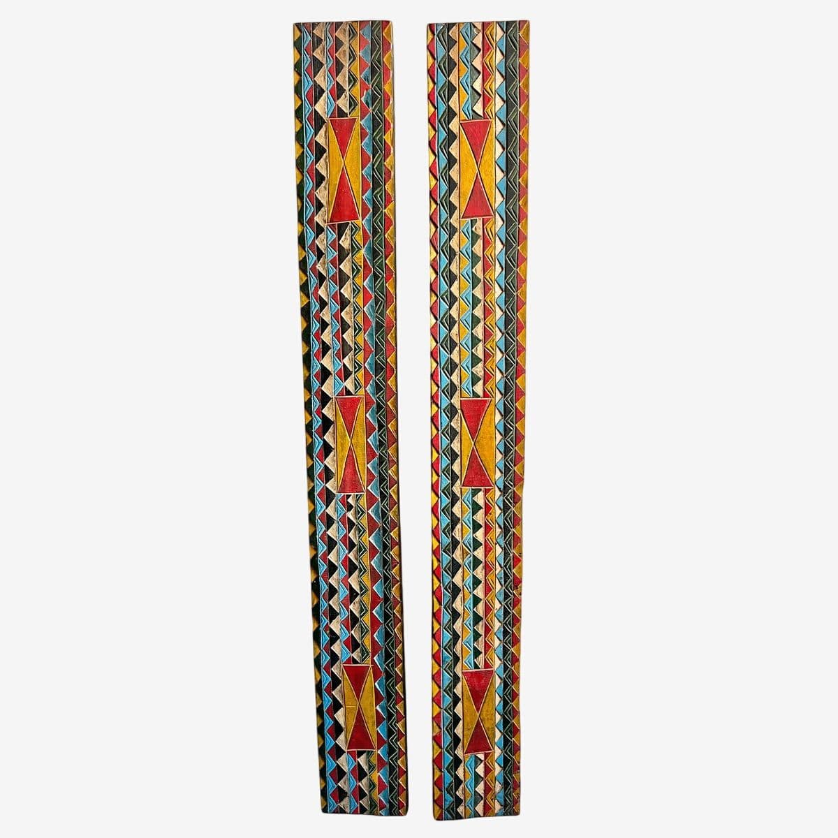 Pair of Vintage Amhara Painted Panels - Image 1