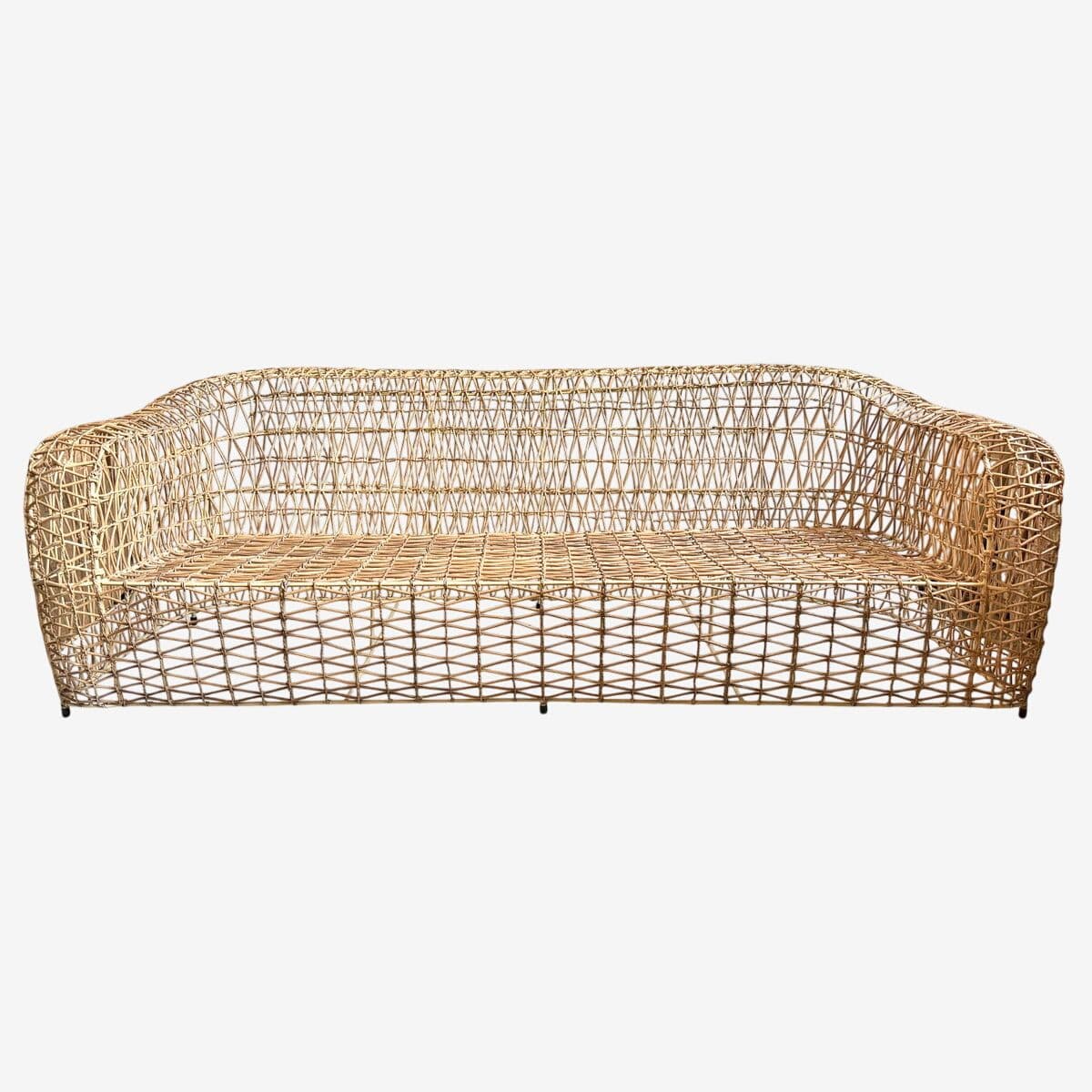 Rattan Open Weave Sofa - Image 1