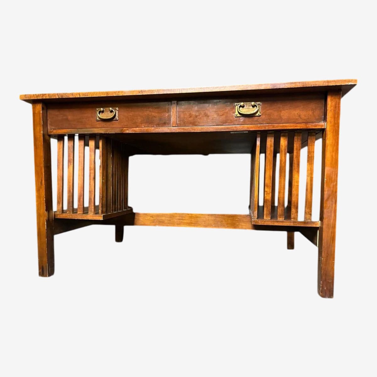 Jim Peed for Romweber Mission Style Cherry Wood Desk - Late 20th Century - Image 1