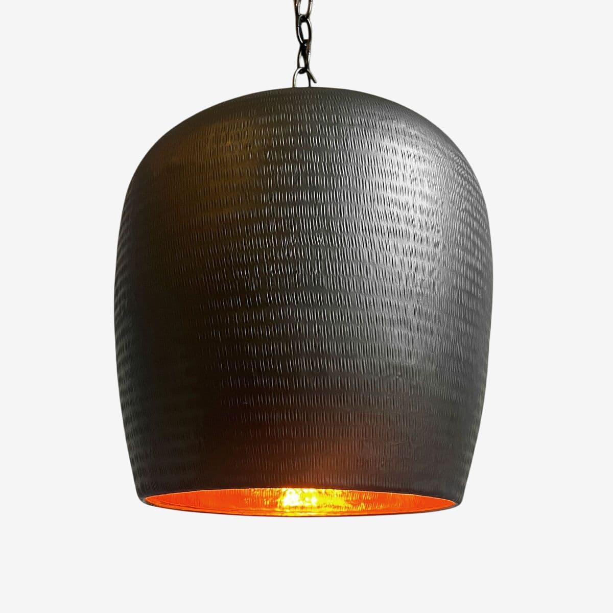 Copper Hammered Bronze Gourd Pendant Light - Image 1