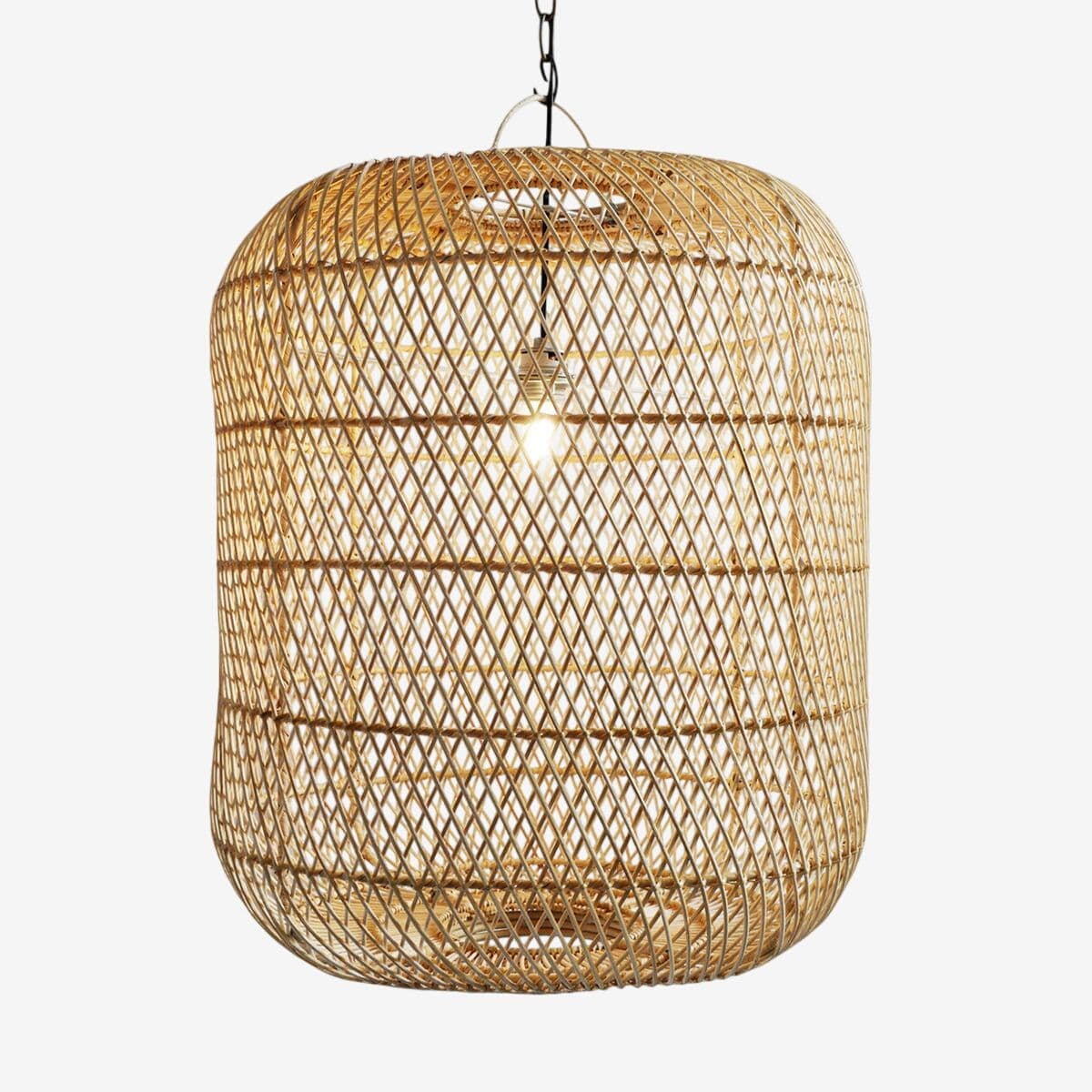 Raw Wicker Jug Lantern Medium - Image 1