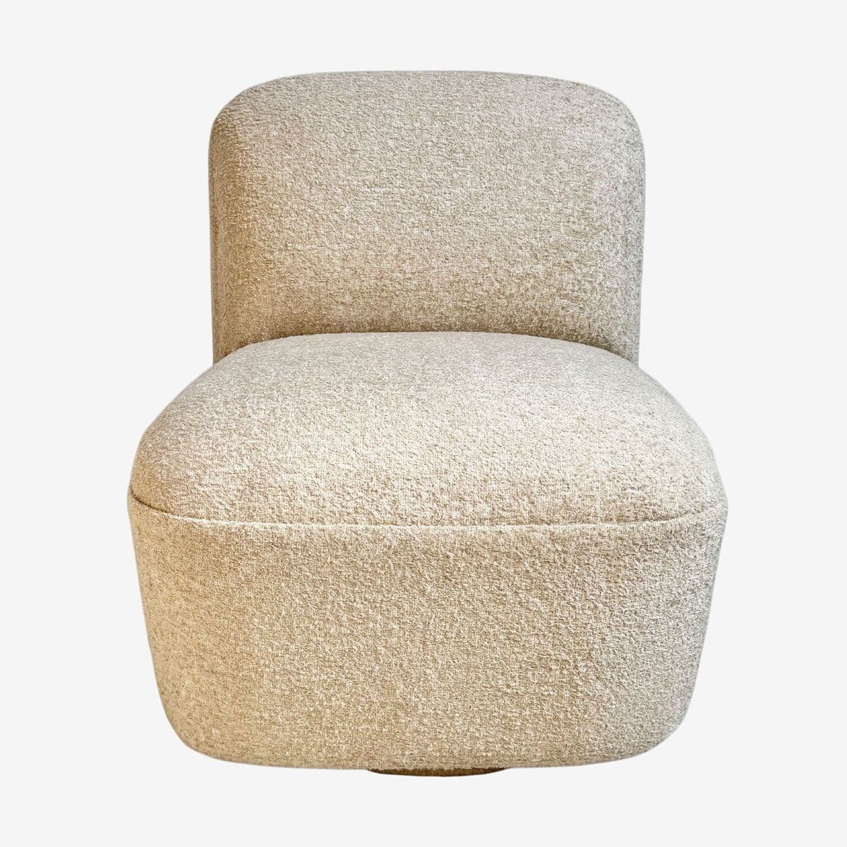 Ivory Soft Swivel Slipper Chair - Image 1