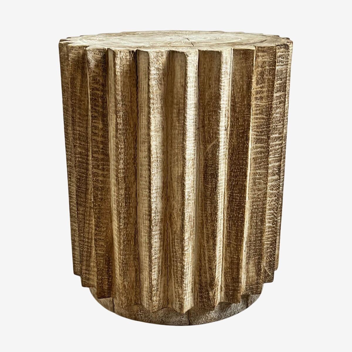 Washed Burn Gear Stool Table - Image 1