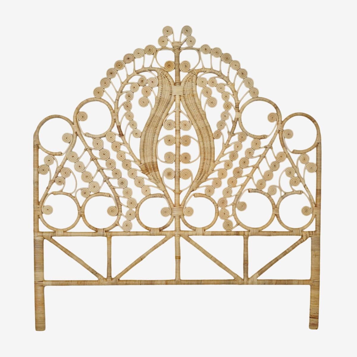 Natural Wicker Palm Headboard Queen - Image 1
