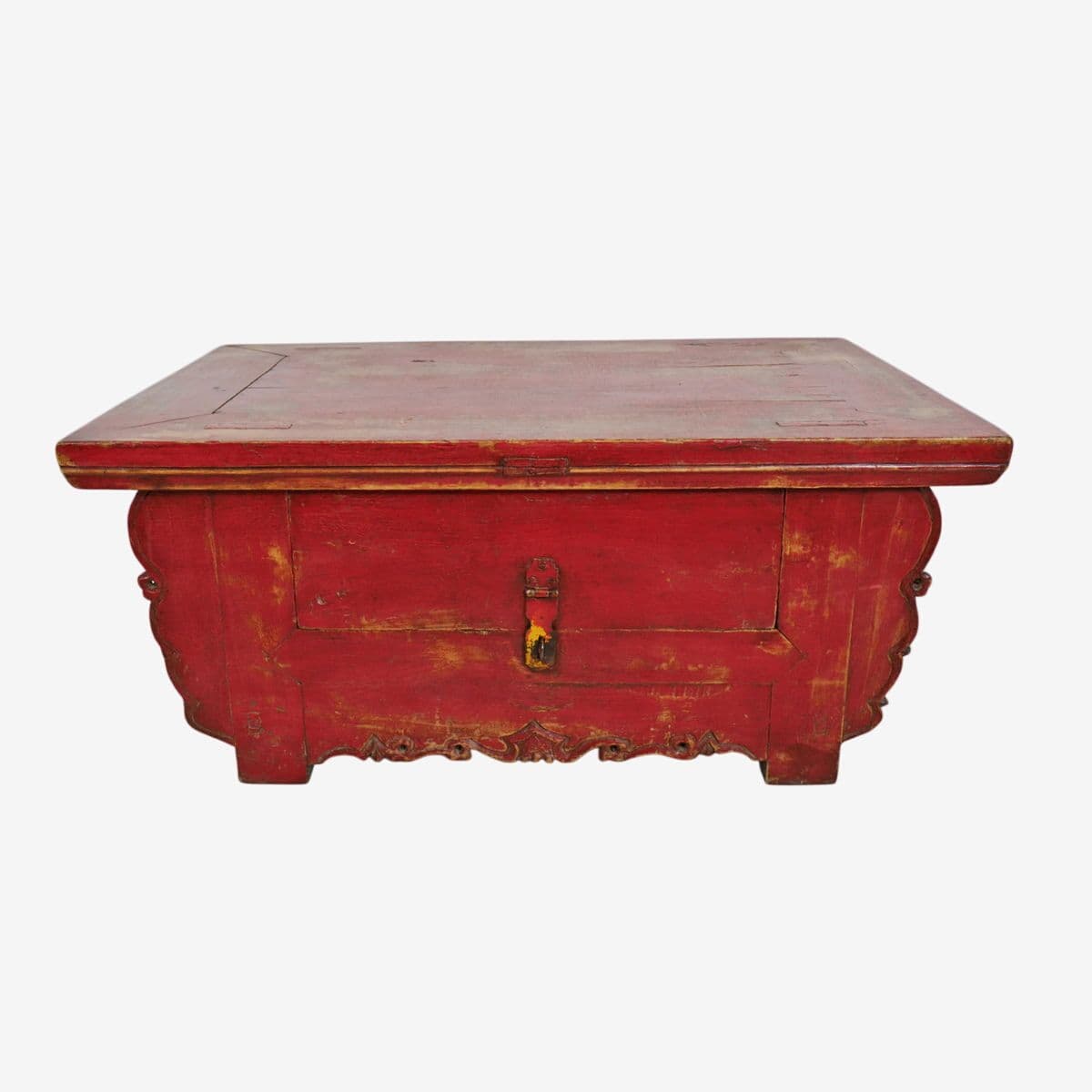 Vintage Red Low Ming Display Table - Image 1