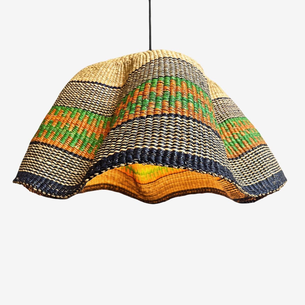 Bolga Wave Basket Light Pendant - Image 1