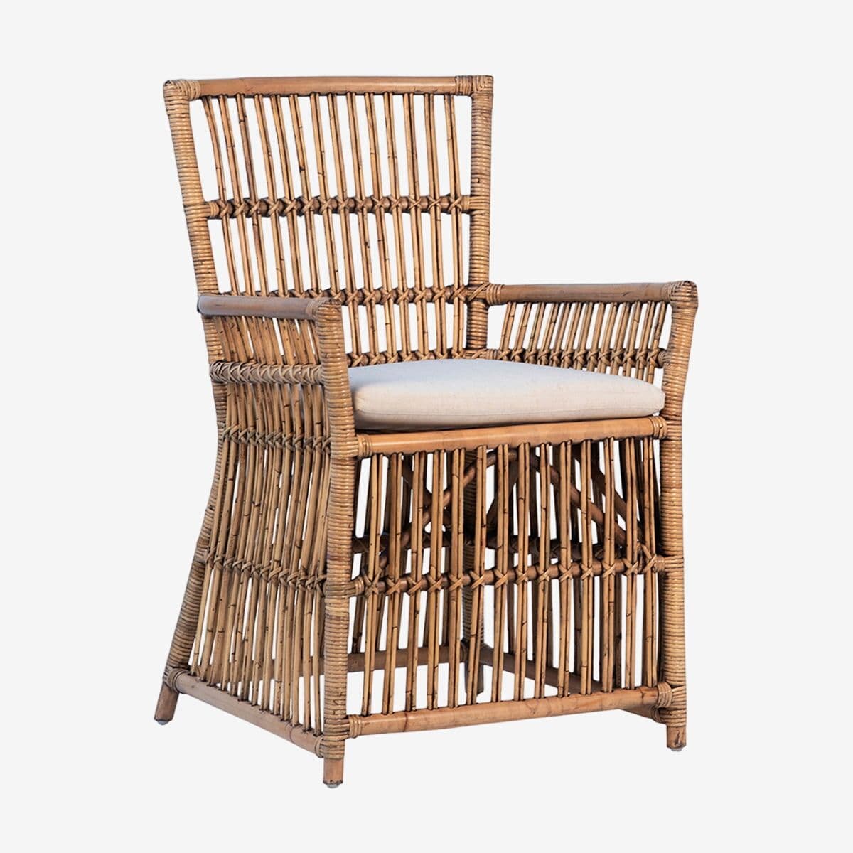 Bamboo & Rattan Dining Arm Chair - Image 1