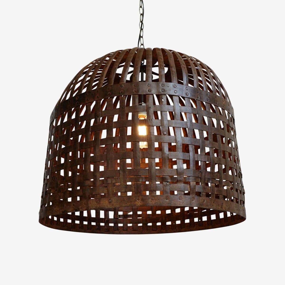 Industrial Iron Basket Cage Lantern - Image 1