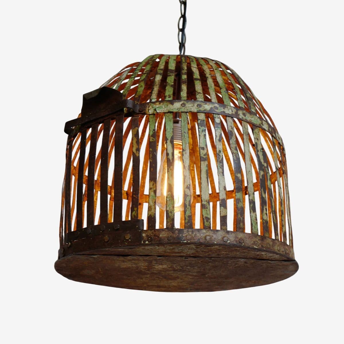 Industrial Iron Cage Lantern - Image 1
