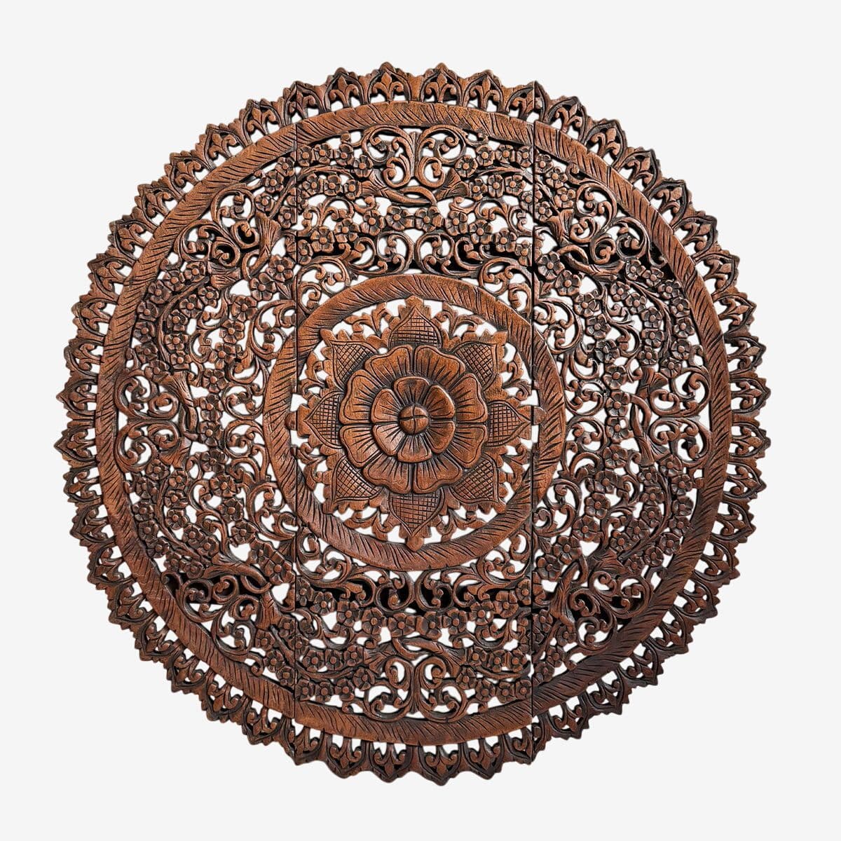 Carved Wood Medallion - Image 1