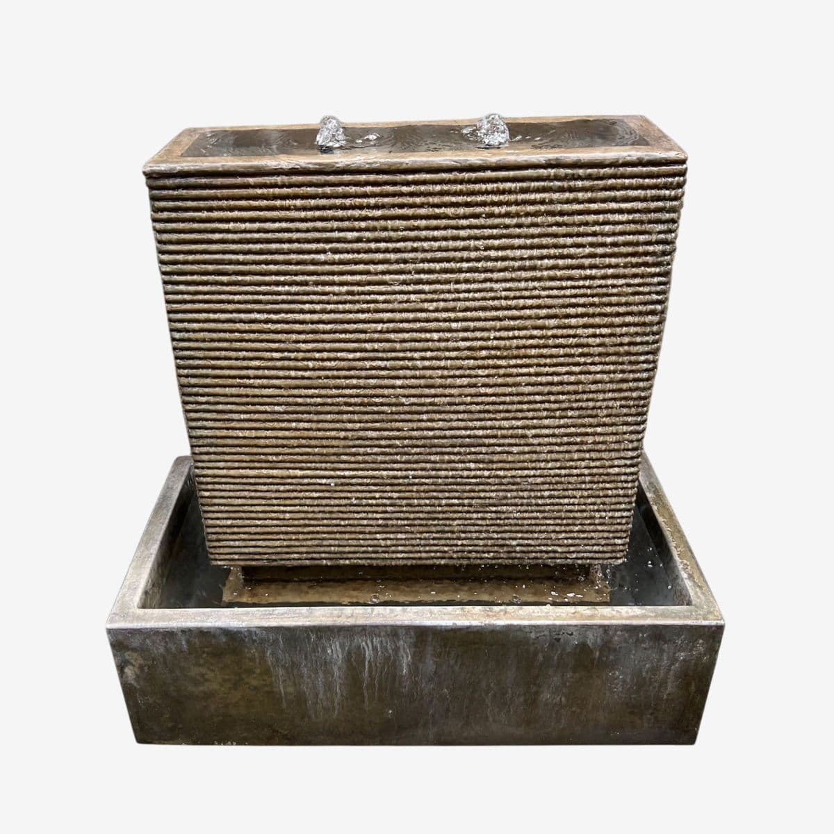 Cement Ripple Fountain Small Green - Image 1