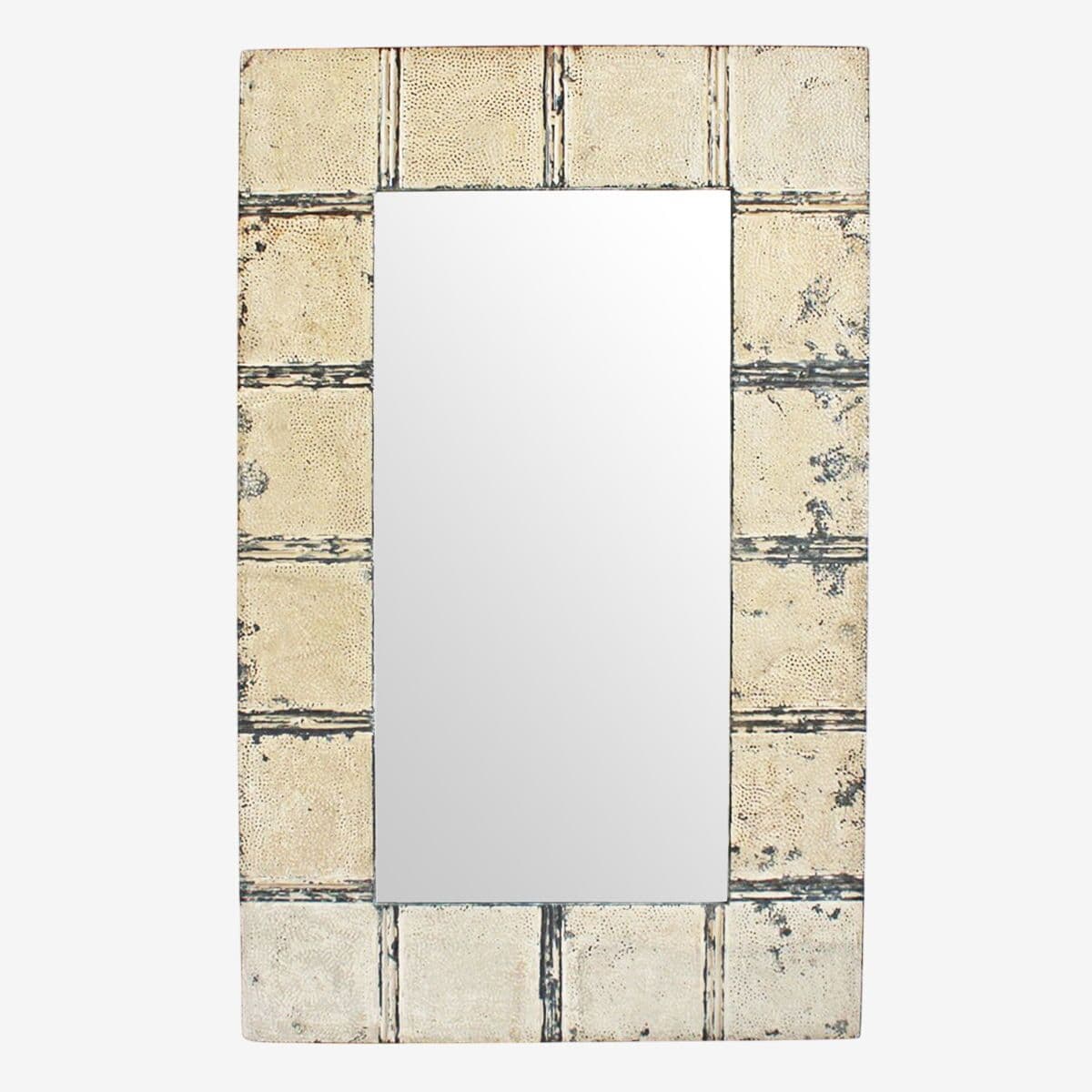 Vintage Ceiling Tin Mirror - Image 1