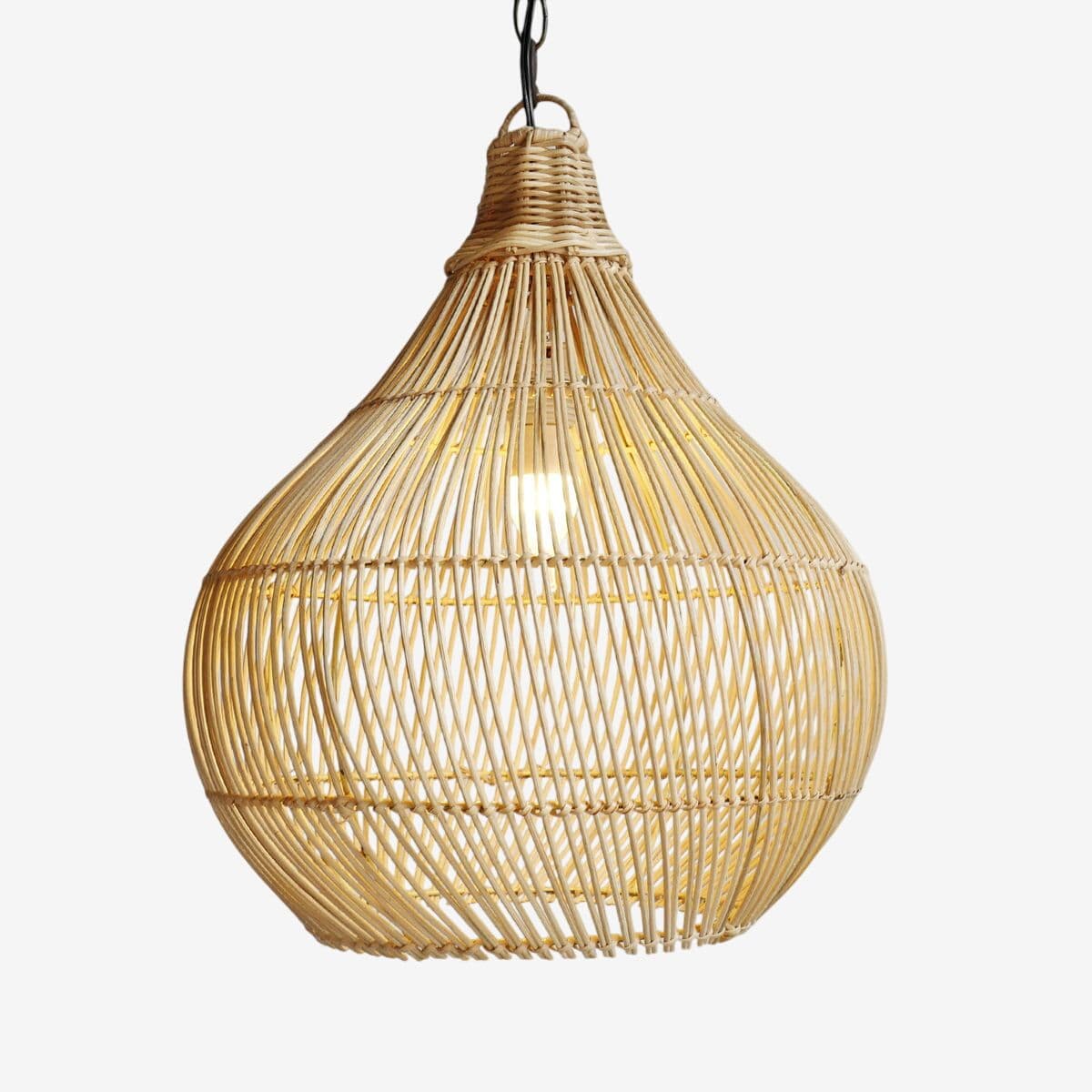 Rattan Drop Pendant Lantern - Image 1