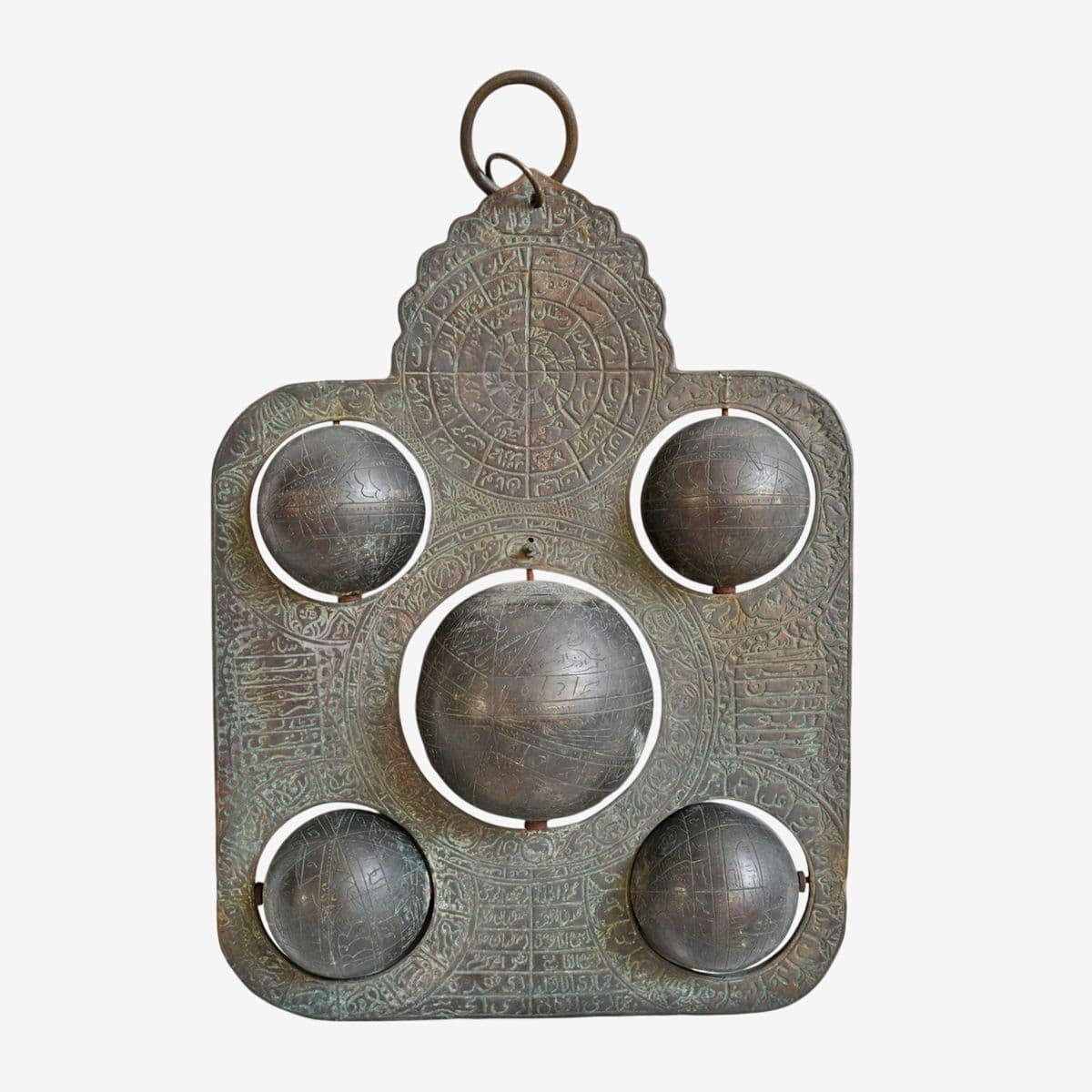 Old Bronze Celestial Globe Plaque - Image 1