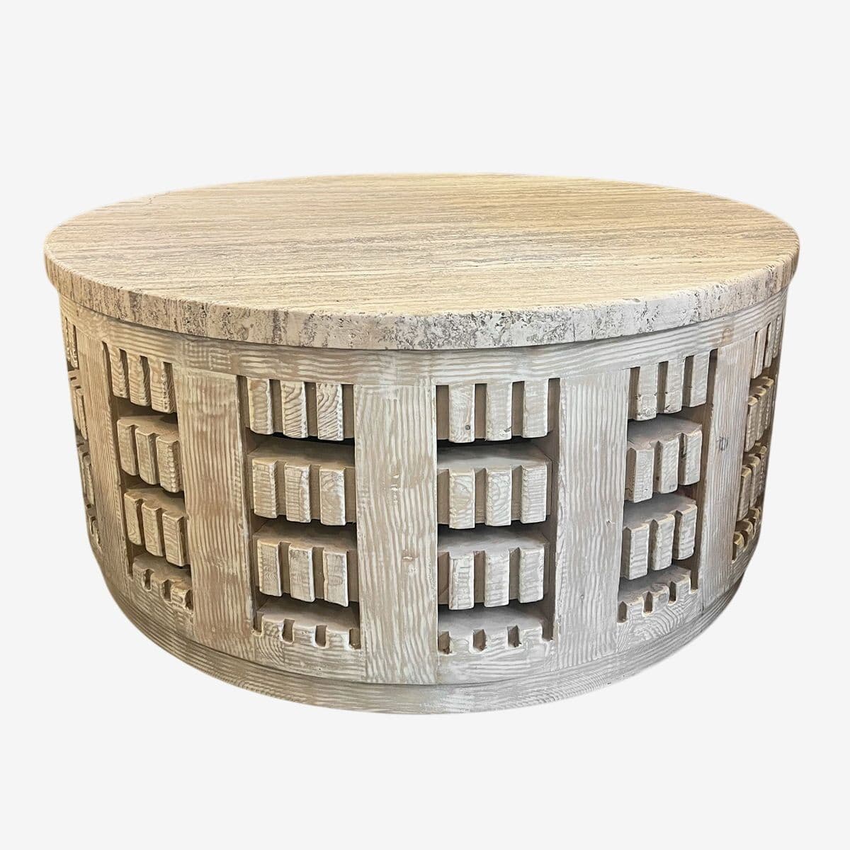 Round Kebe Stone Top Coffee Table - Image 1