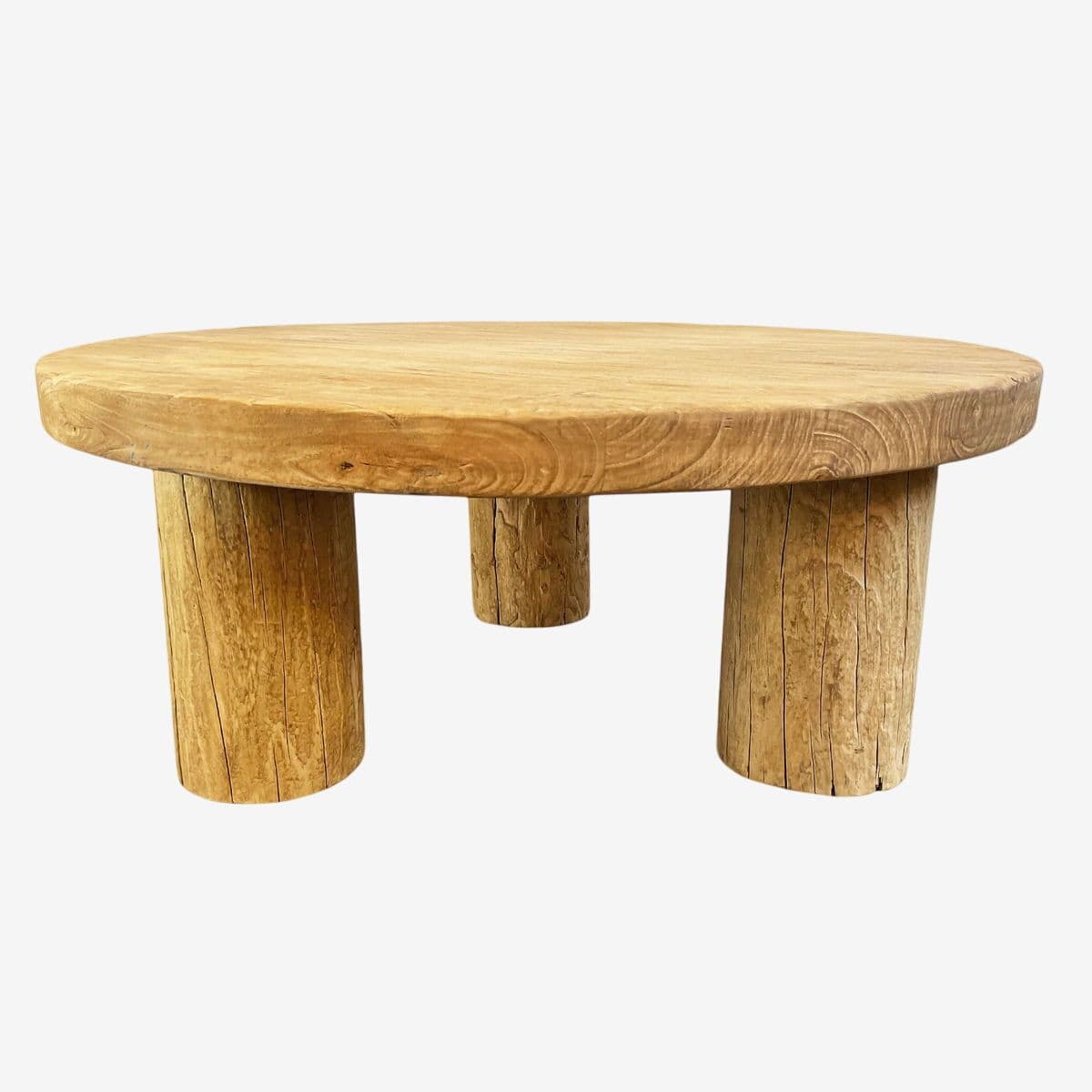 Old Elm Round Coffee Table - Image 1
