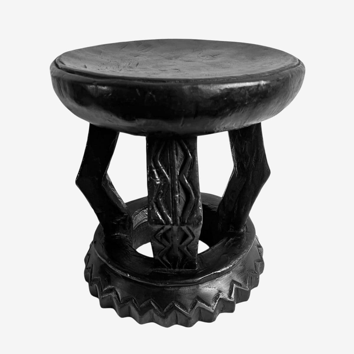 Black Oka Yoruba Stool - Image 1