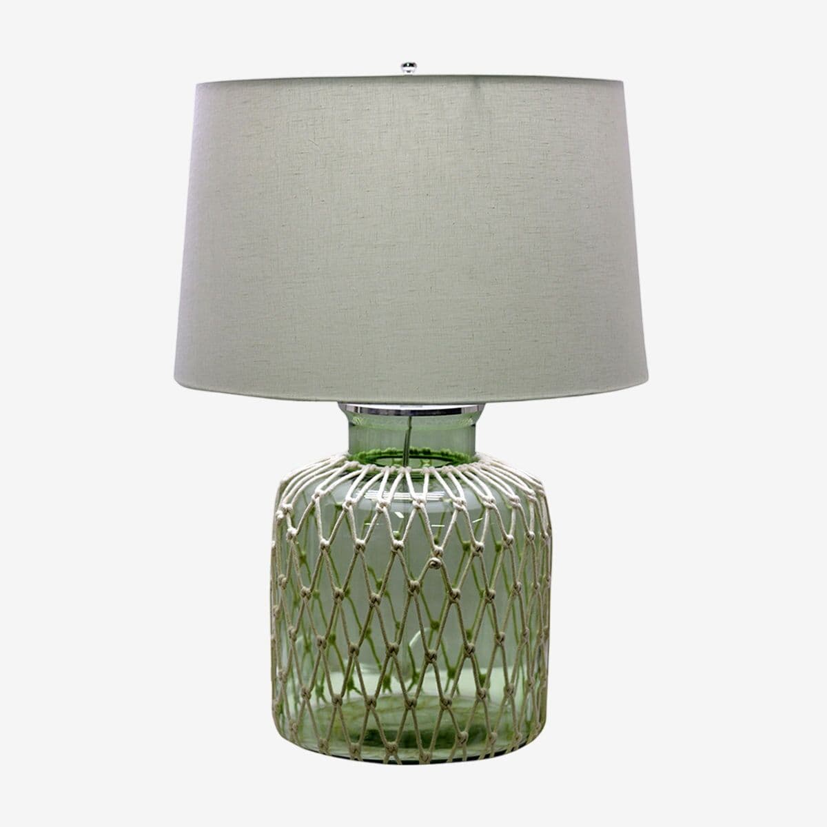 Green Jar Rope Table Lamp - Image 1