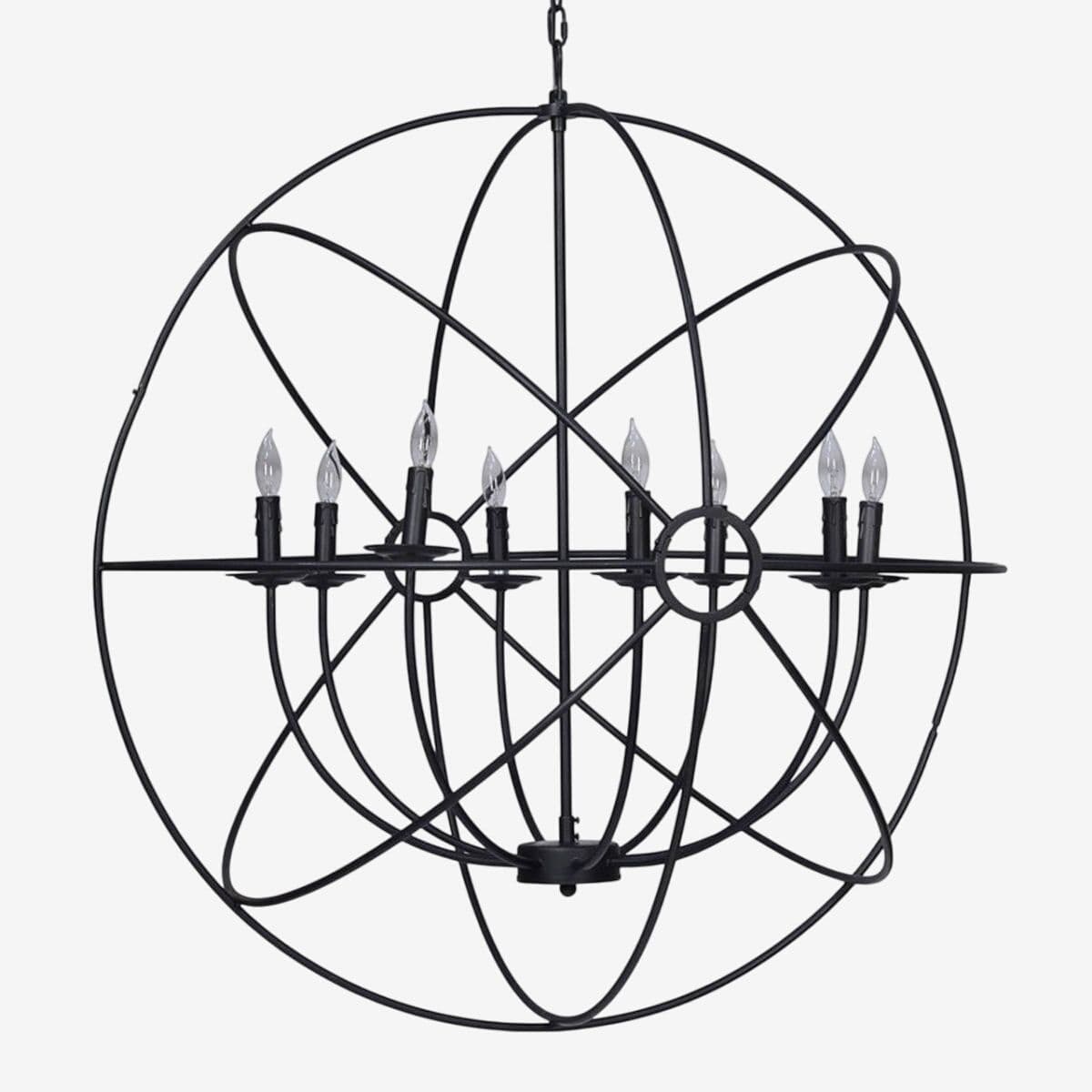 Industrial Black Orb Chandelier - Image 1