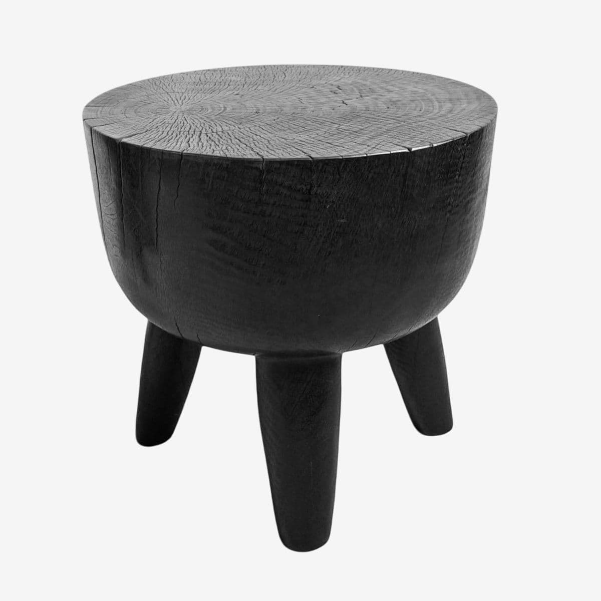 Ebony 4 Leg Side Table Stool - Image 1