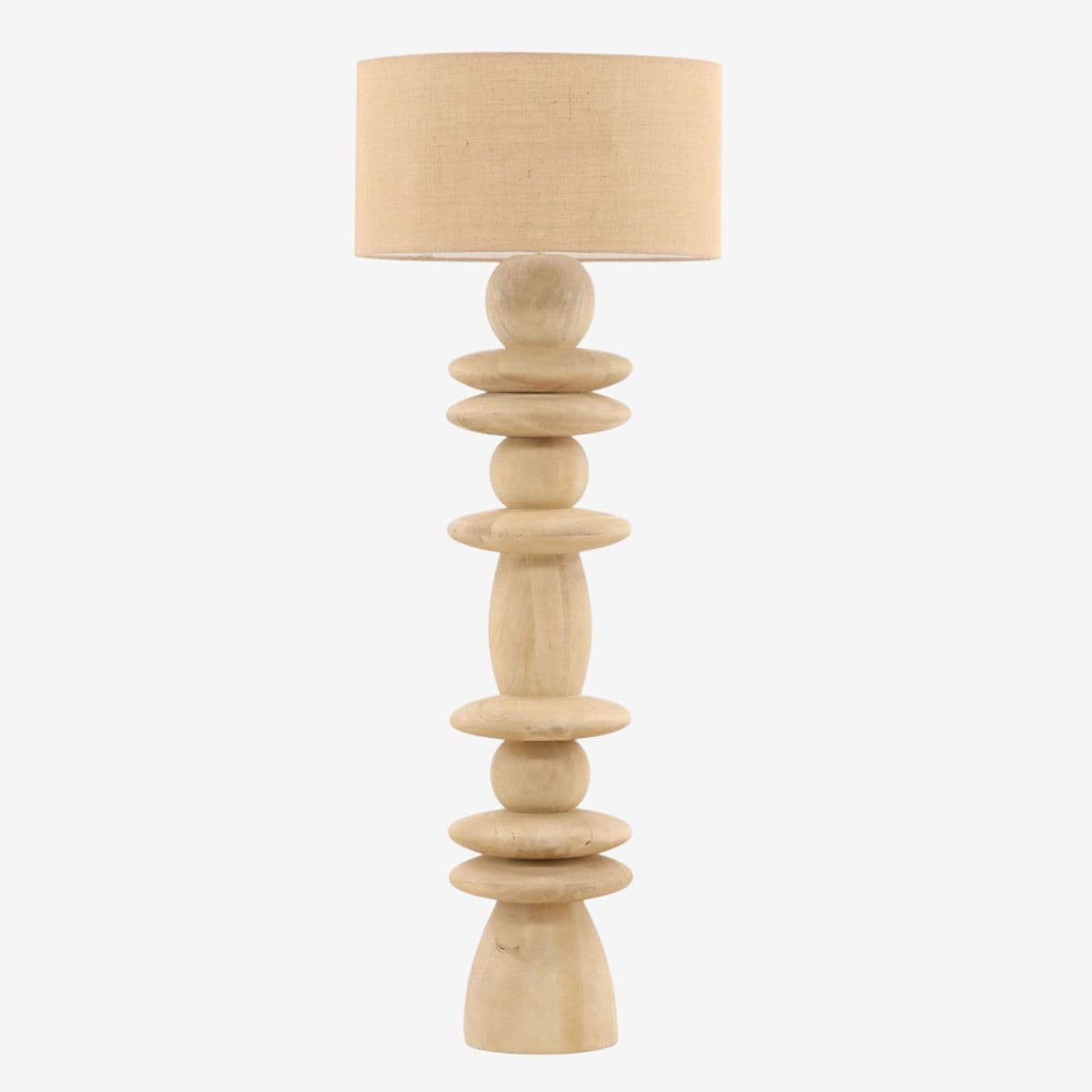 Light Wood Stacked Shape Floor Lamp - Image 1