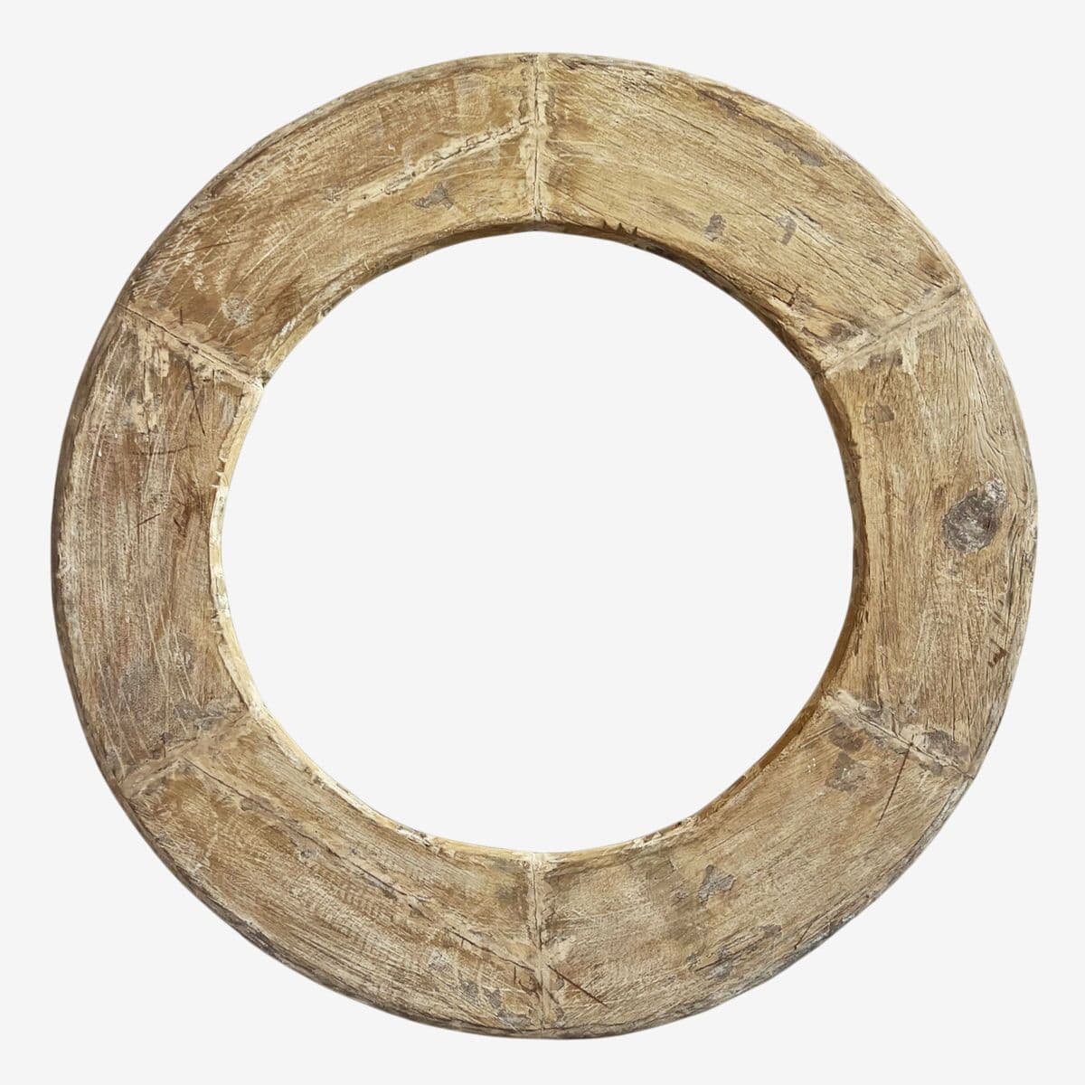 Large Wood Wheel Mirror - Image 1