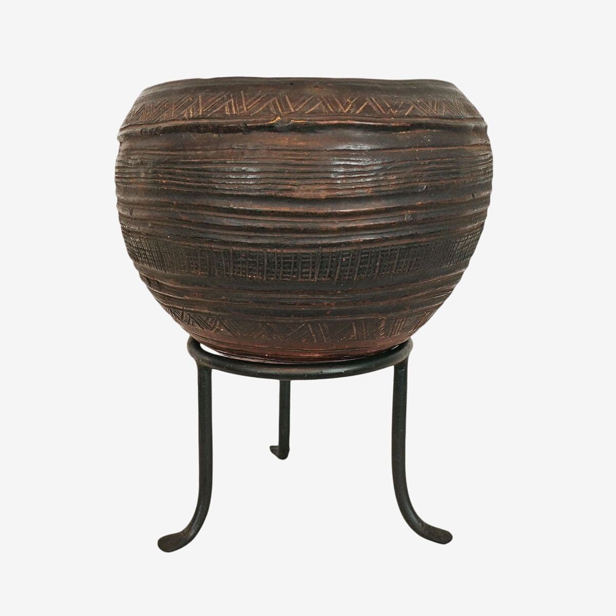 Vintage Bida Water Vessel on Stand - Image 1