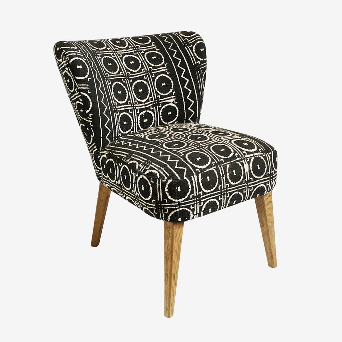 Black & White Mudcloth Chair - Image 1