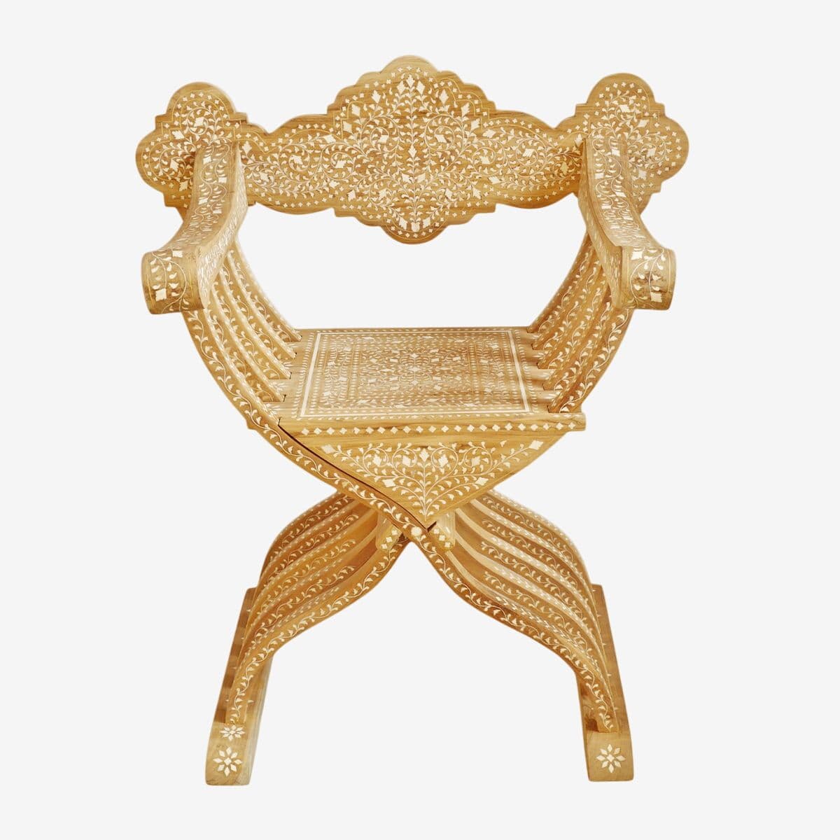 Wood Inlay Agra Arm Chair - Image 1