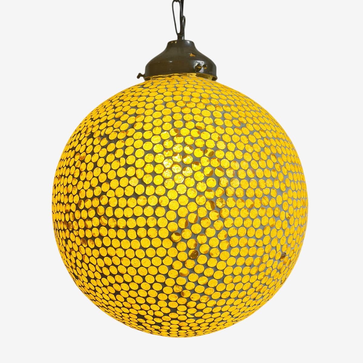 Yellow Mosaic Globe Pendant Large - Image 1