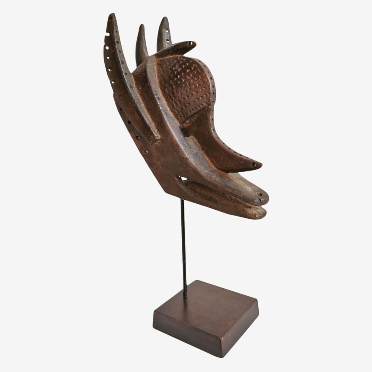 Old Bamana Hyena Mask on Stand - Image 1