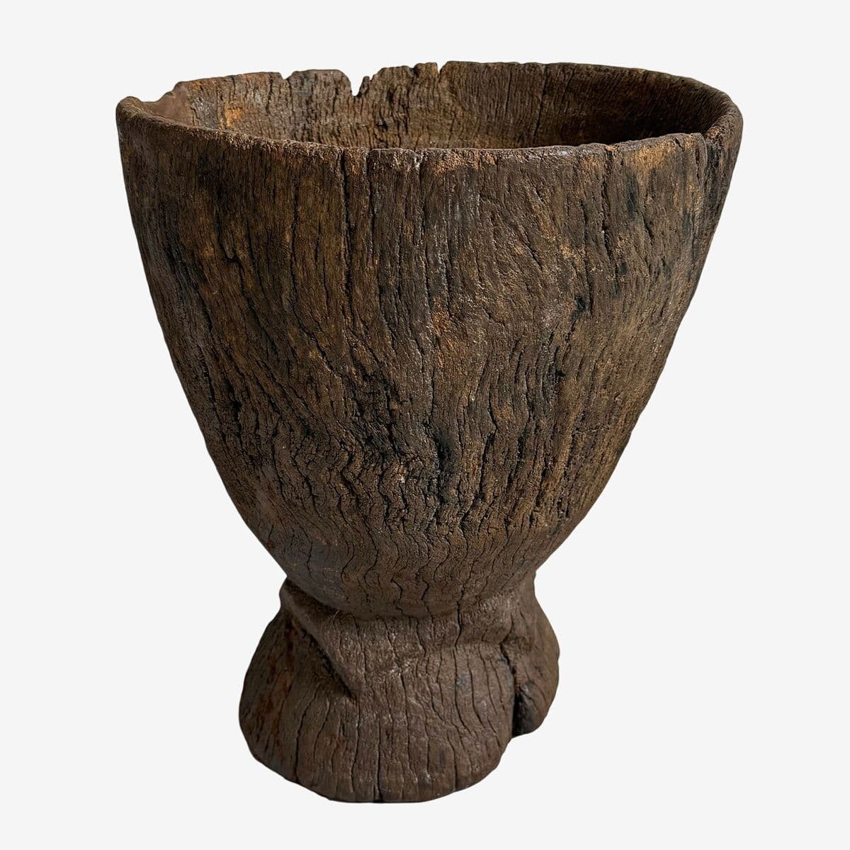 Large Vintage Guinea Wood Pestle Bowl - Image 1