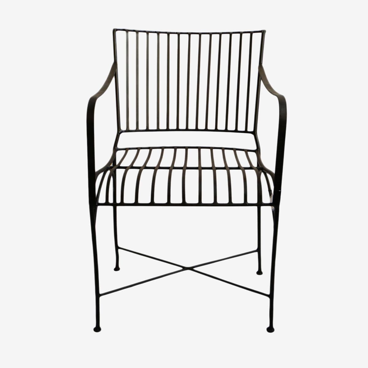 Black Iron Outdoor Arm Chair - Image 1