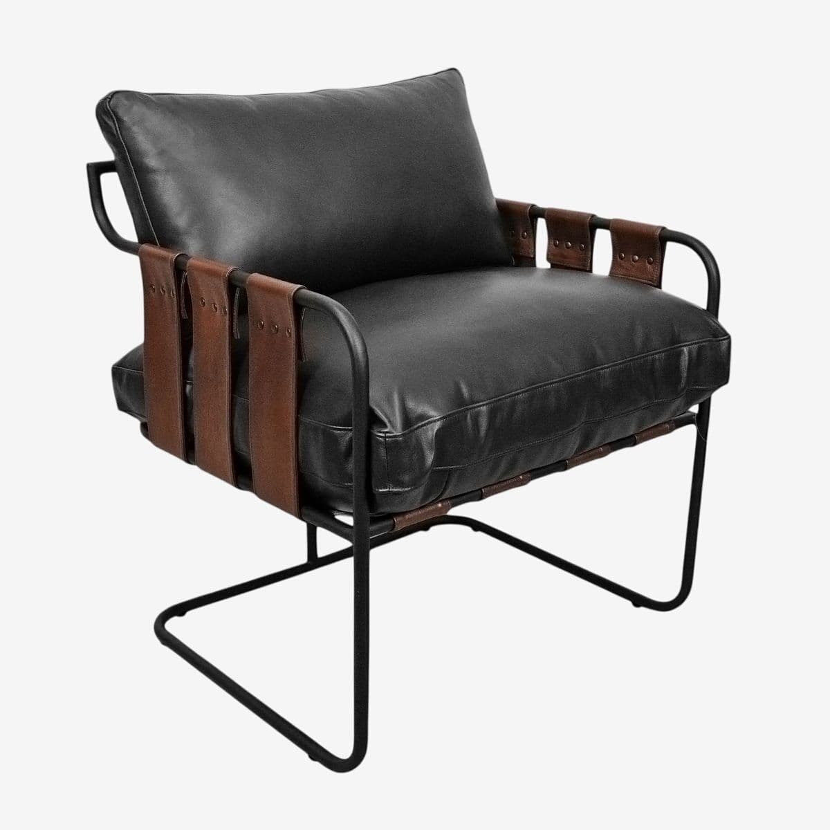 Leather Strap Easy Chair - Image 1