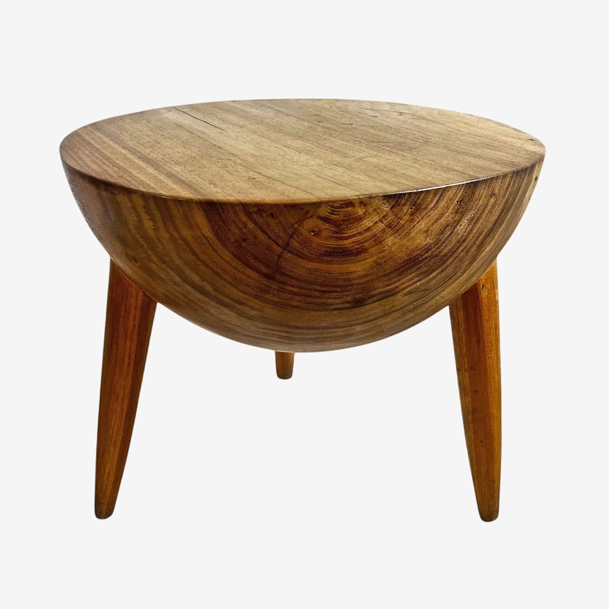 Acacia Three Leg Dome Stool Table - Image 1