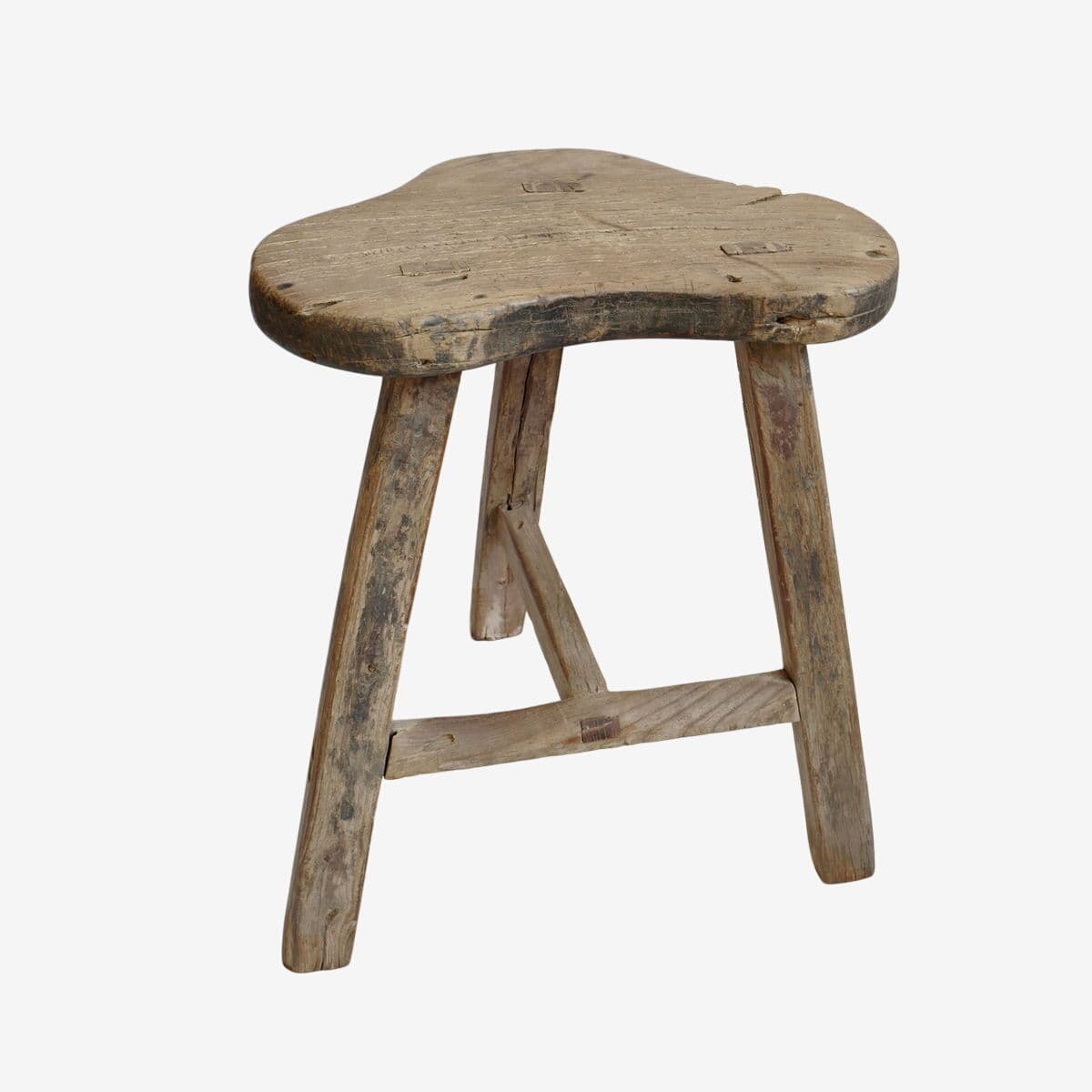 Old Village Wood Cloud Stool - Image 1