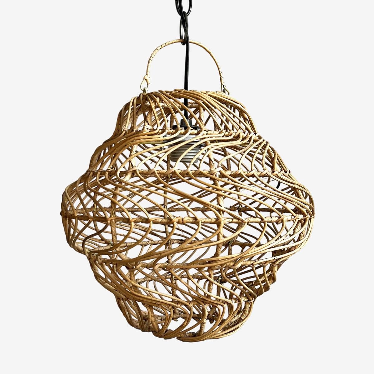 Rattan Swirl Pendant Light Small - Image 1