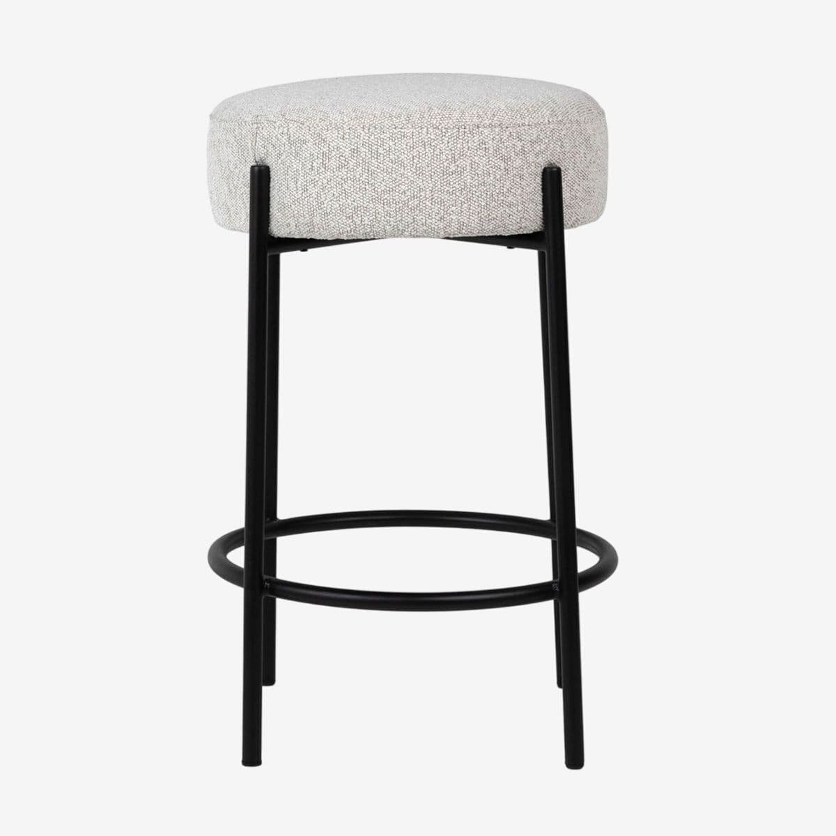 Modern Round Upholstered Counter Stool - Image 1
