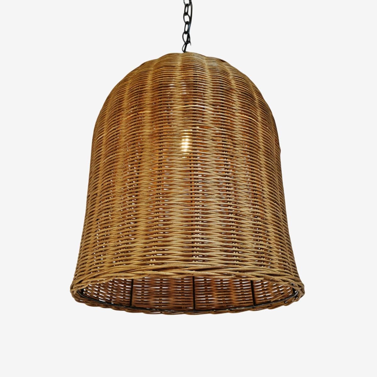 Tea Stain Wicker Dome Lantern Medium - Image 1