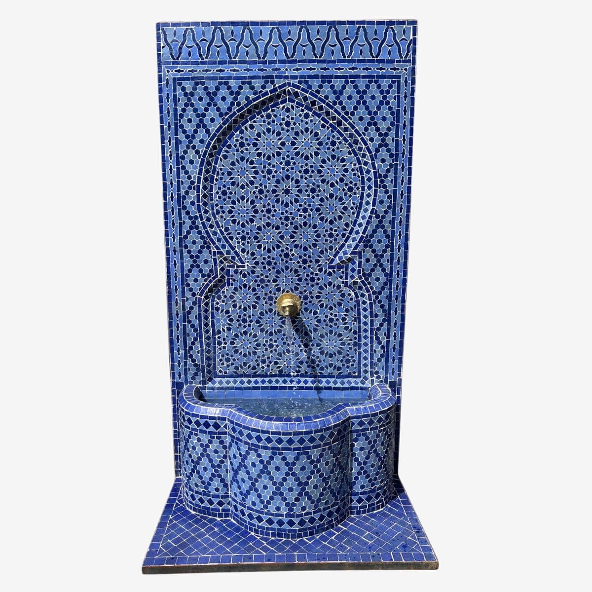 Royal Blue Mosaic Tile Fountain - Image 1