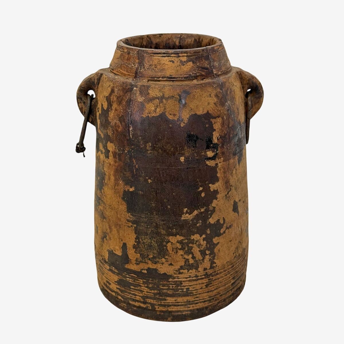 Vintage India Wood Water Pot - Image 1