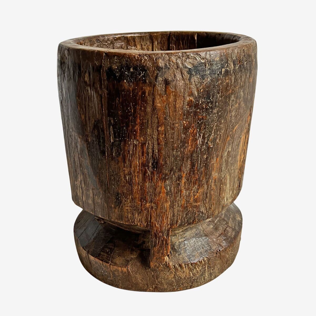 Old India Wood Pestle Pot - Image 1